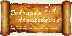 Dubravko Atanacković vizit kartica